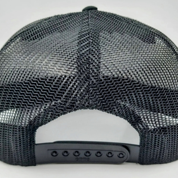 Retro Hat CAT Diesel Power Embroidered Patch Flat Bill Trucker Mesh Blue Collar - Picture 3 of 8